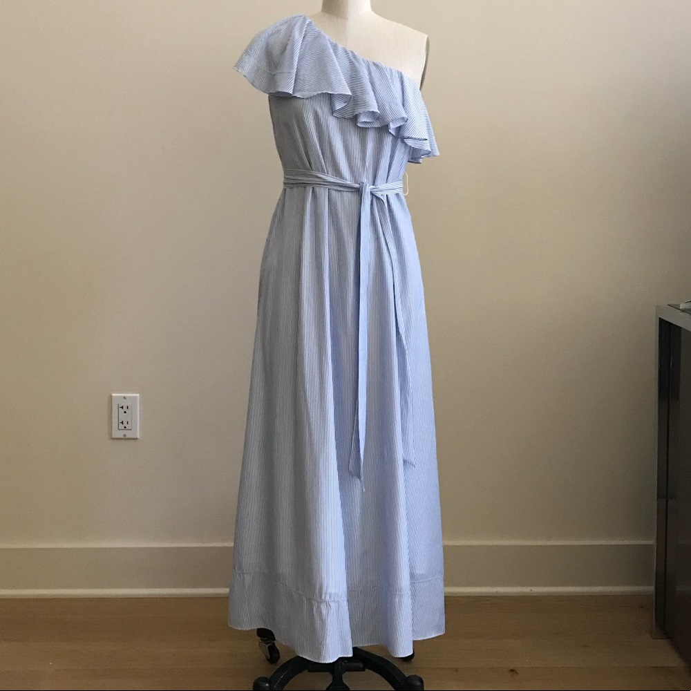 New Banana Republic Blue White Stripe Maxi Dress
